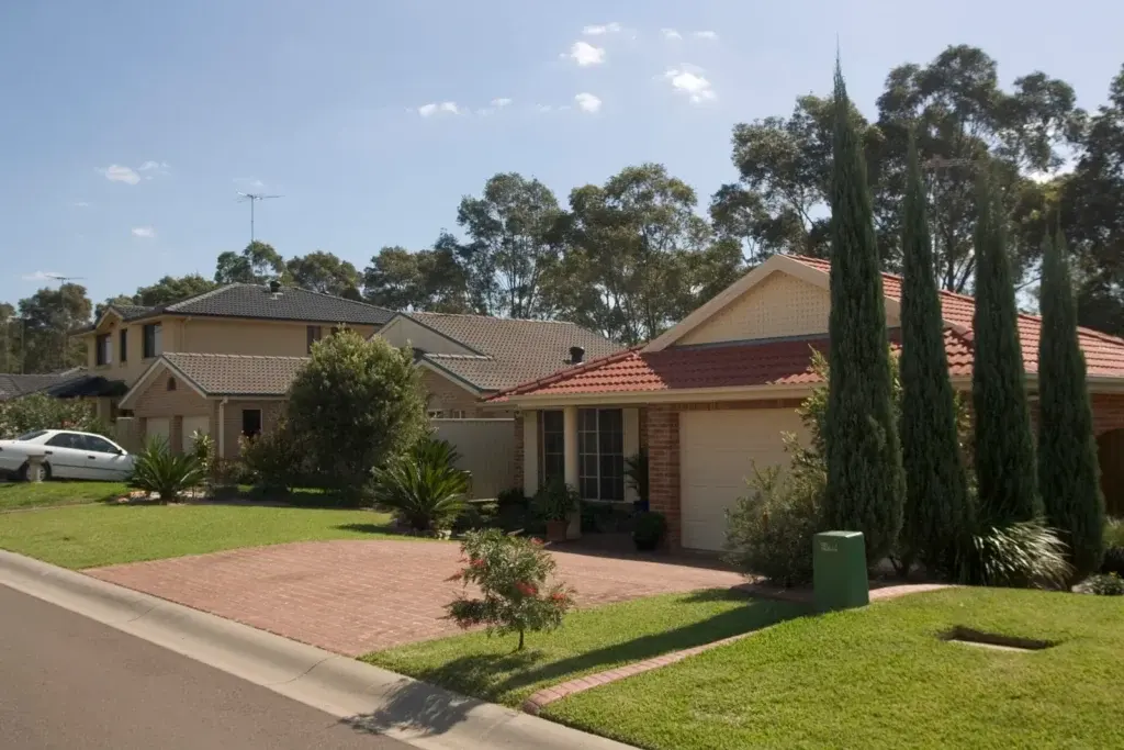 Suburban homes along a street in Kellyville, in Sydney’s Hills District